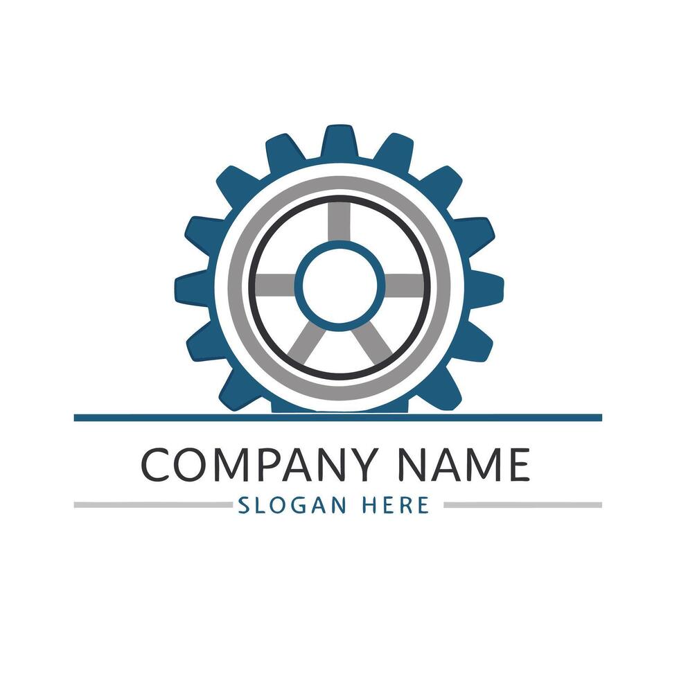 a gear wheel logo design for a company vector