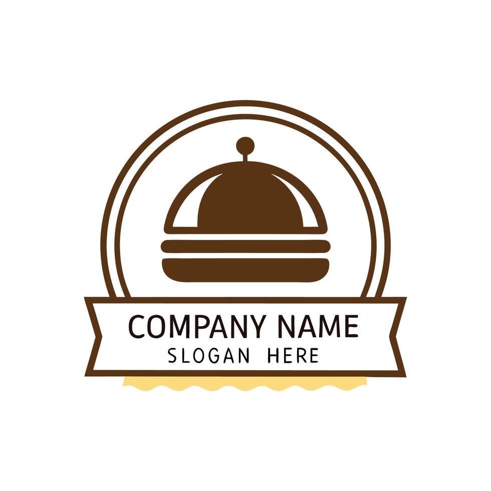 a logo for a restaurant with a cloche vector