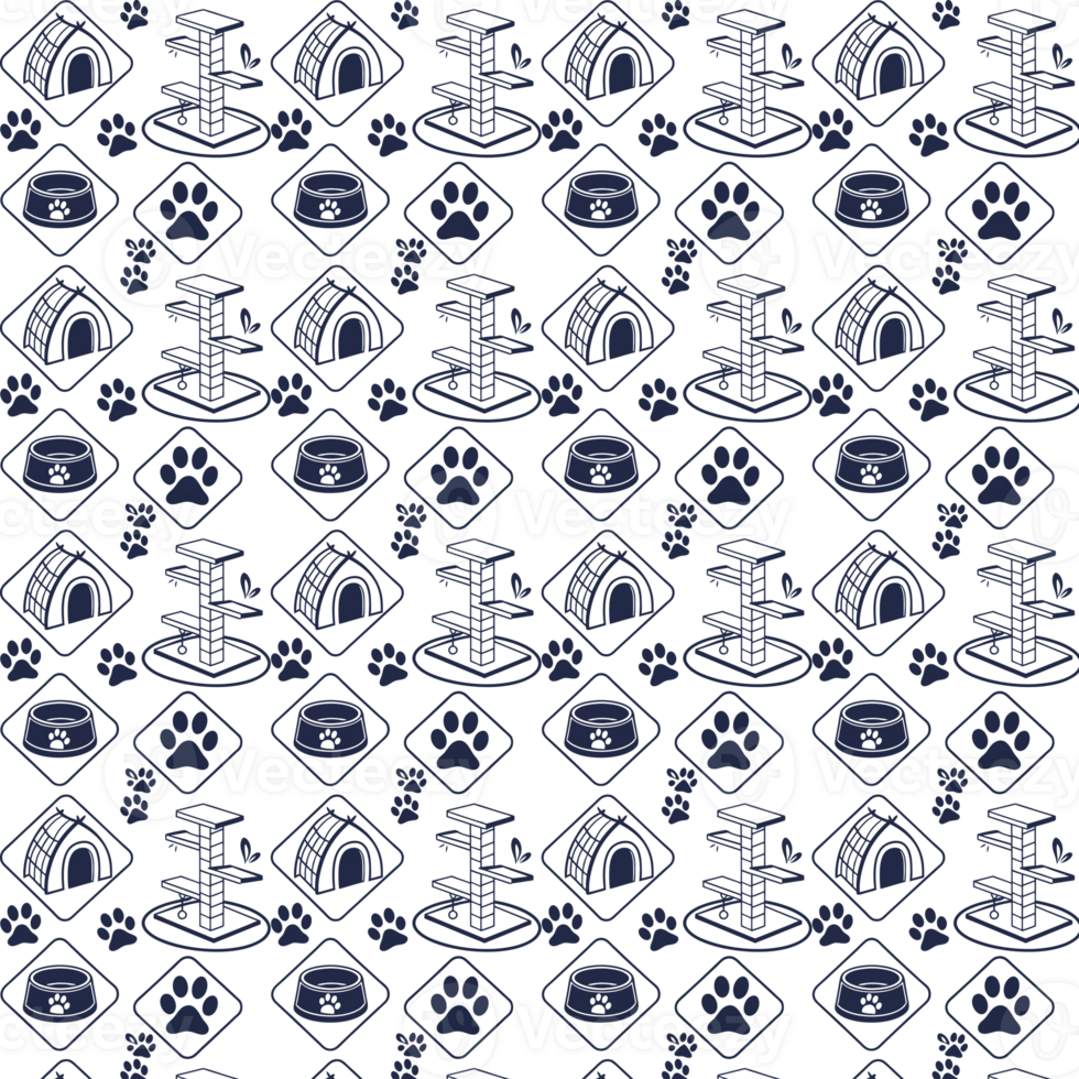 Pets Cat and Dog Seamless Animal Paw Print Theme Background png