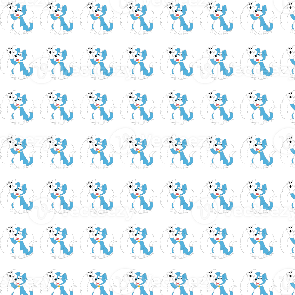 Seamless pattern with funny cartoon dogs. Creative texture in scandinavian style. Great for fabric, textile png