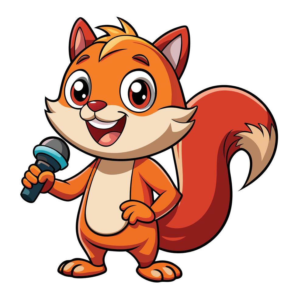 Cartoon rabbit singing isolated on white background vector
