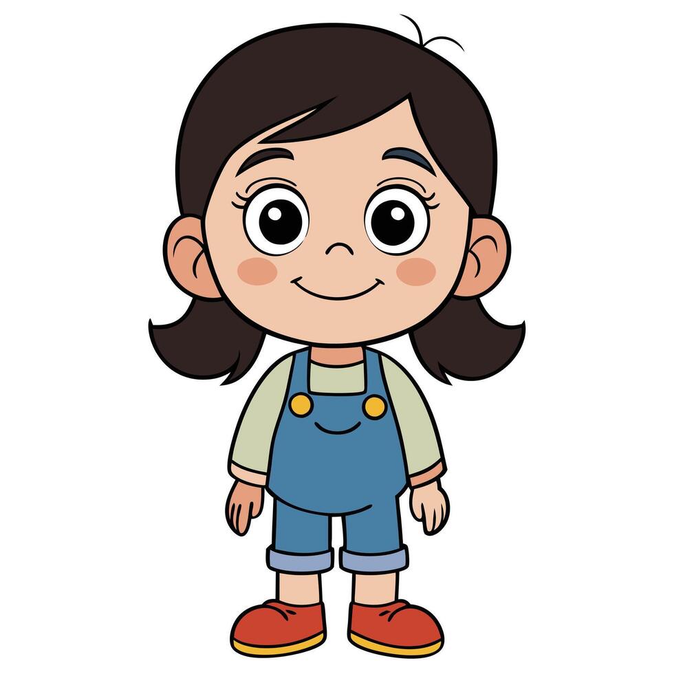 Cute happy smiling girl isolated on white background vector