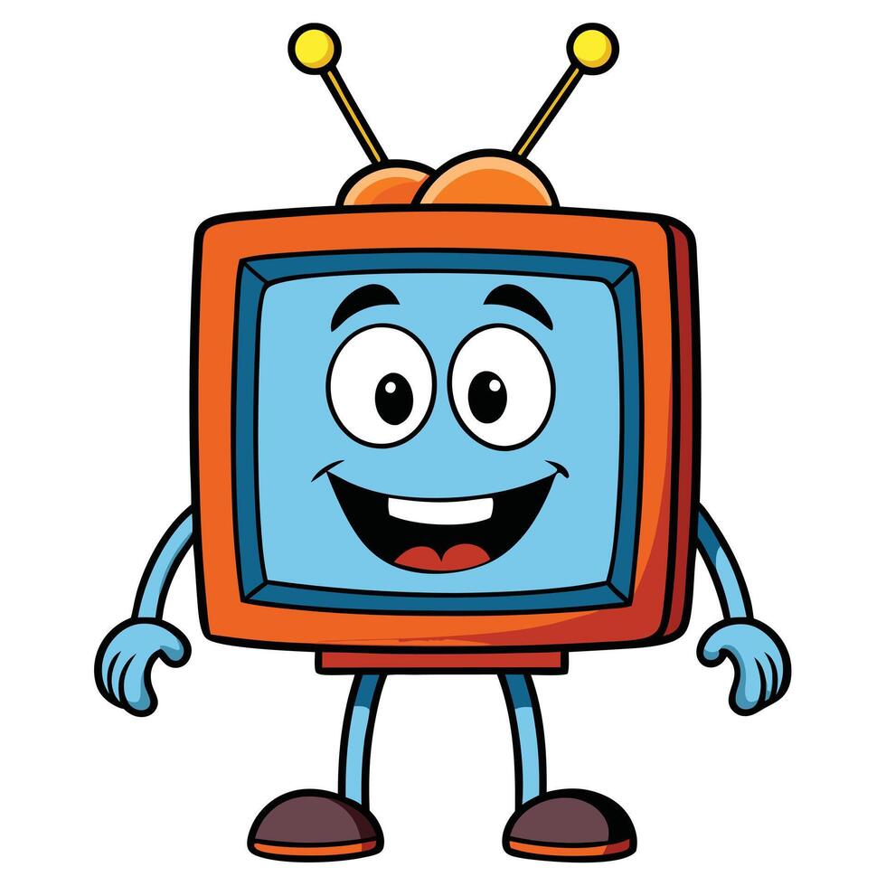 Happy Cartoon Television Character vector