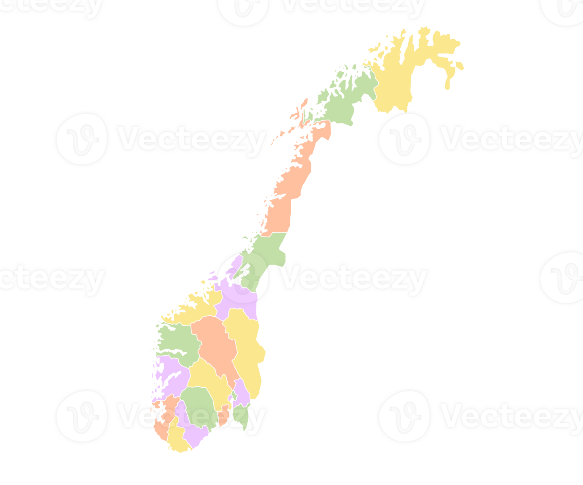 Norway map of administration, Norway country division png