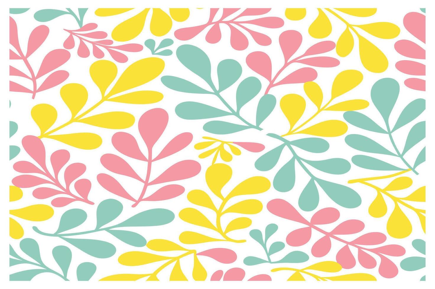 Seamless Colorful Floral Design with Pastel Leaves and Nature Inspiration vector