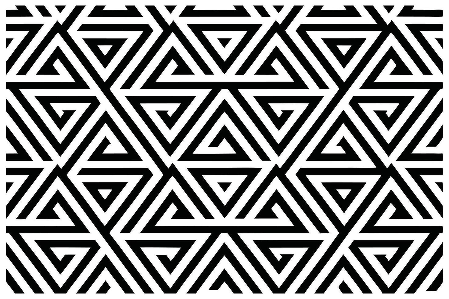Black-and-White Geometric Pattern with Abstract Interlocking Shapes vector