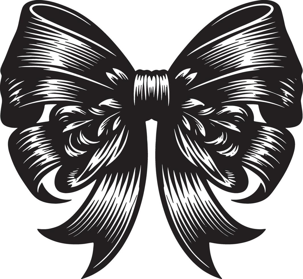 Minimal Bow Ribbon Line Drawing for Creative Designs vector