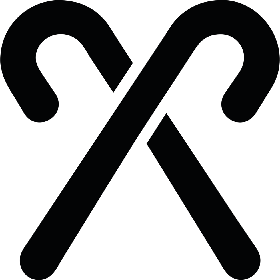 Two crossed sticks icon isolated png