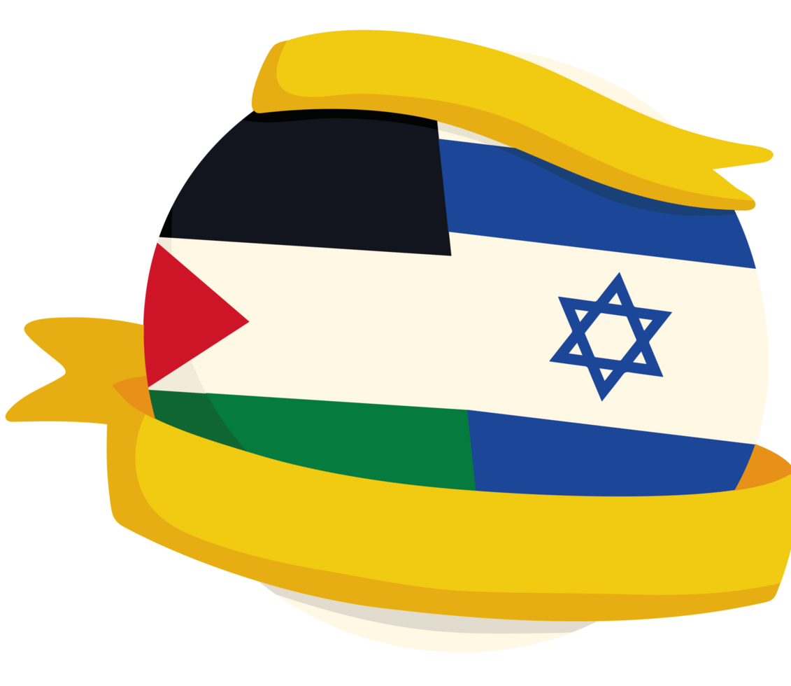 Israeli flag and palestinian flag icon isolated png
