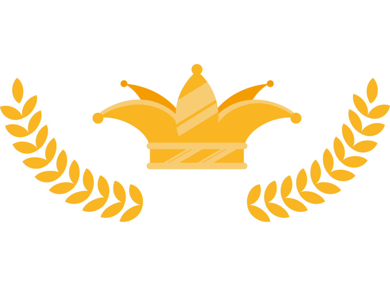 golden crown with wreath icon isolated png