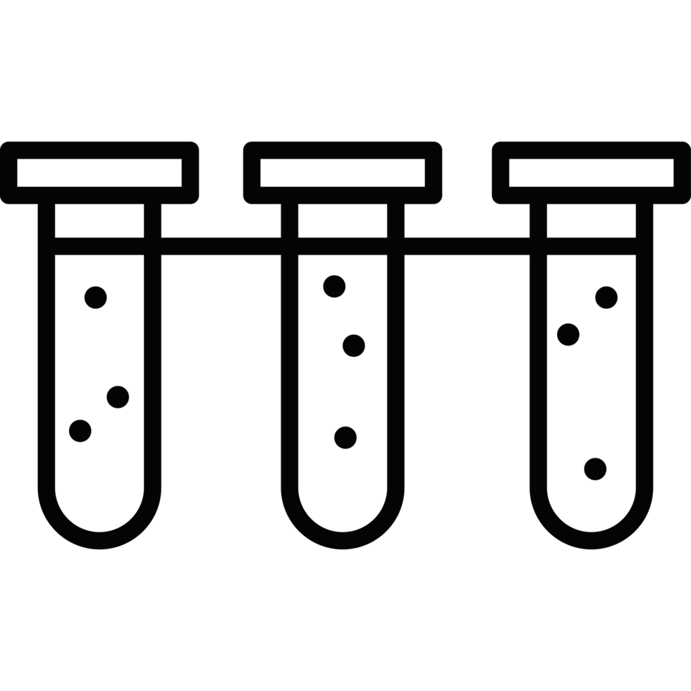 Three test tubes icon isolated png