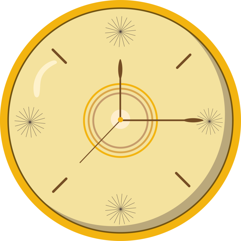 Old clock with sun and moon design illustration png
