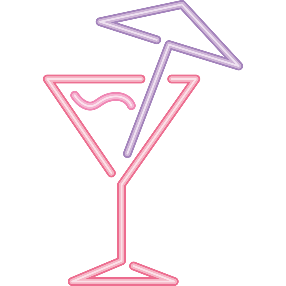 neon cocktail sign icon isolated png