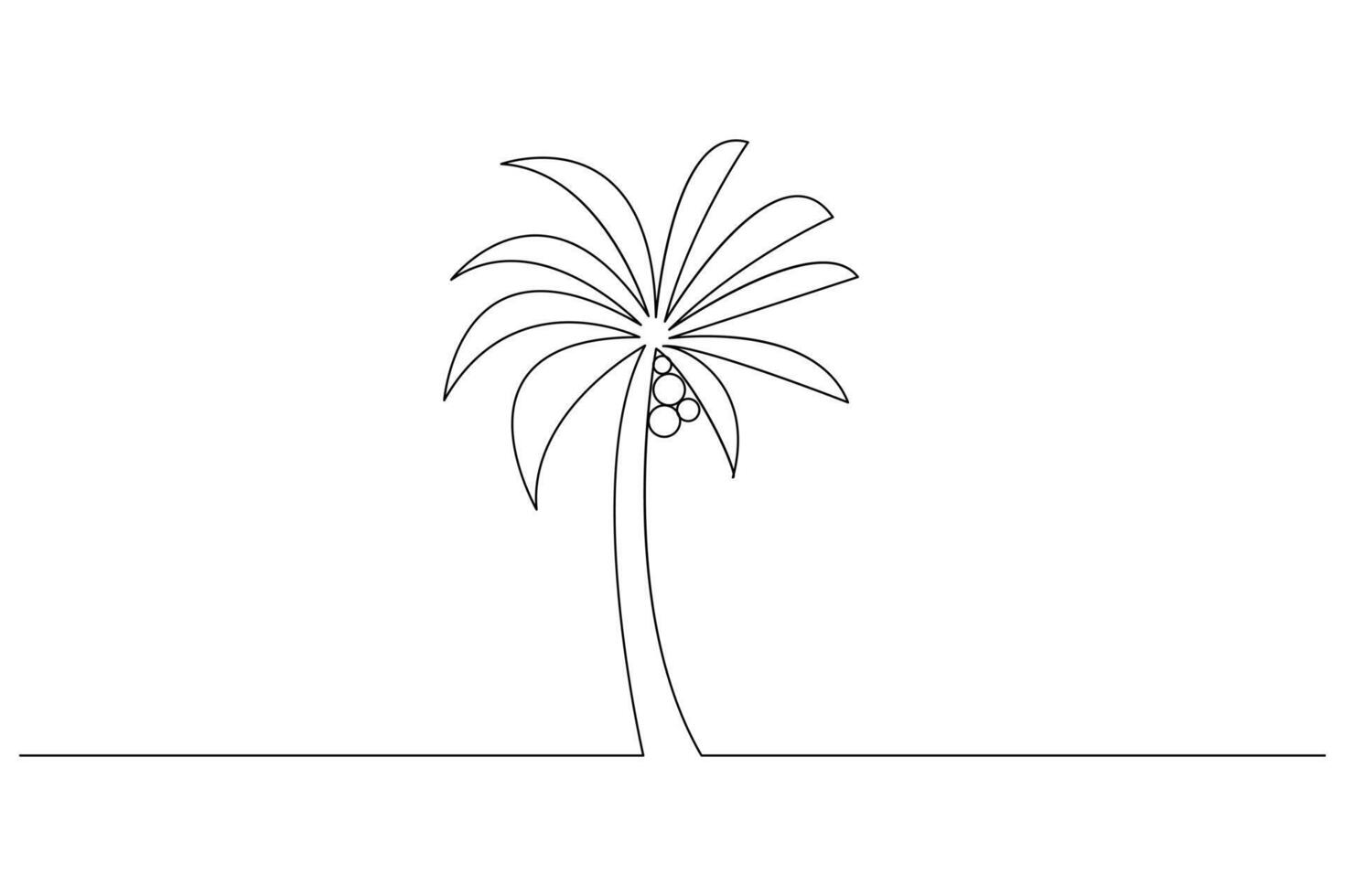 Palm tree line drawing of isolated design vector