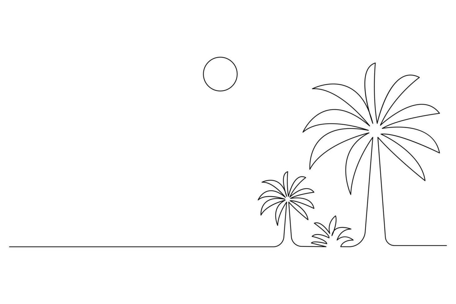 Palm tree line design vector