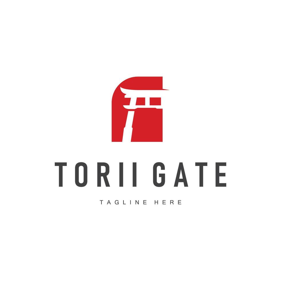 torii gate logo histori vector