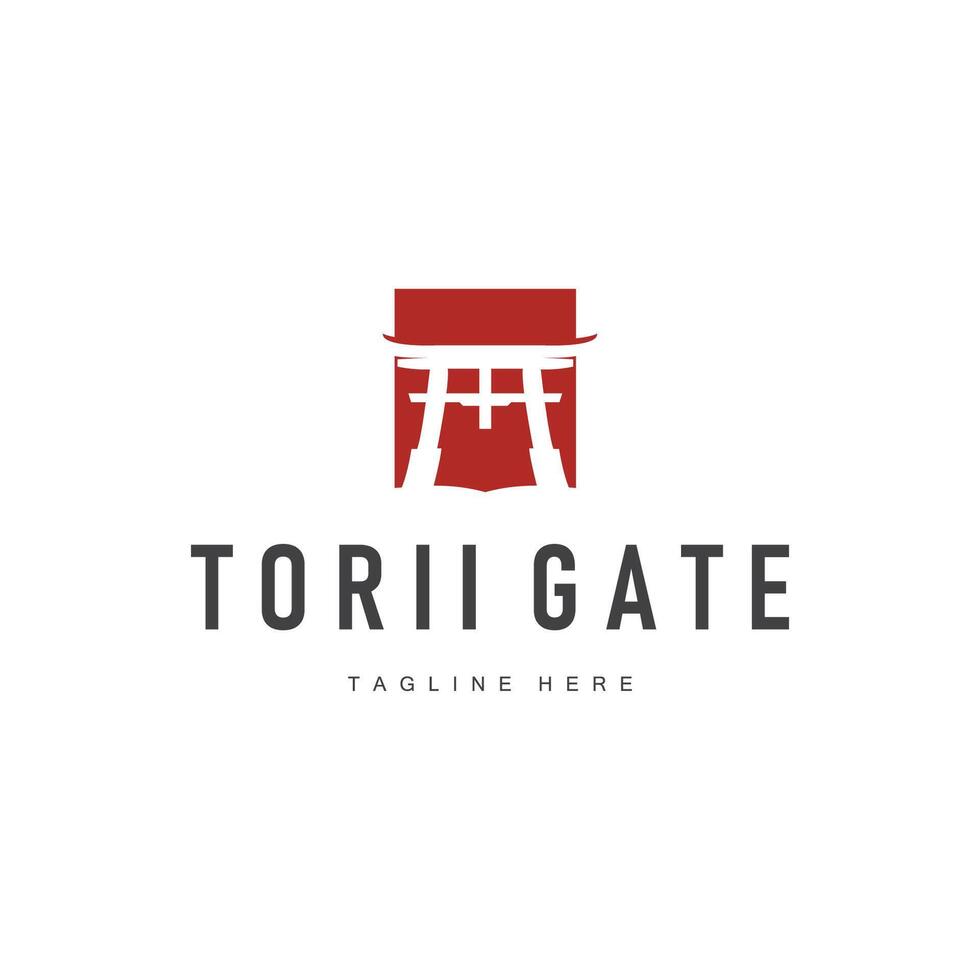 torii gate logo concept simple silhouette design vector
