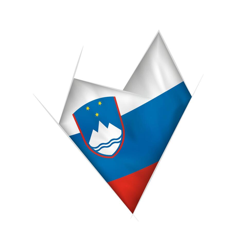 Sketched crooked heart with Slovenia flag vector