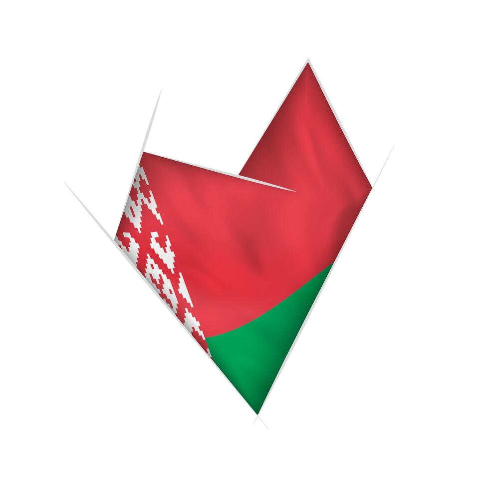 Sketched crooked heart with Belarus flag vector