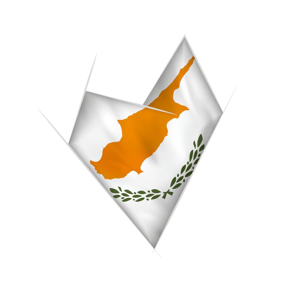 Sketched crooked heart with Cyprus flag vector