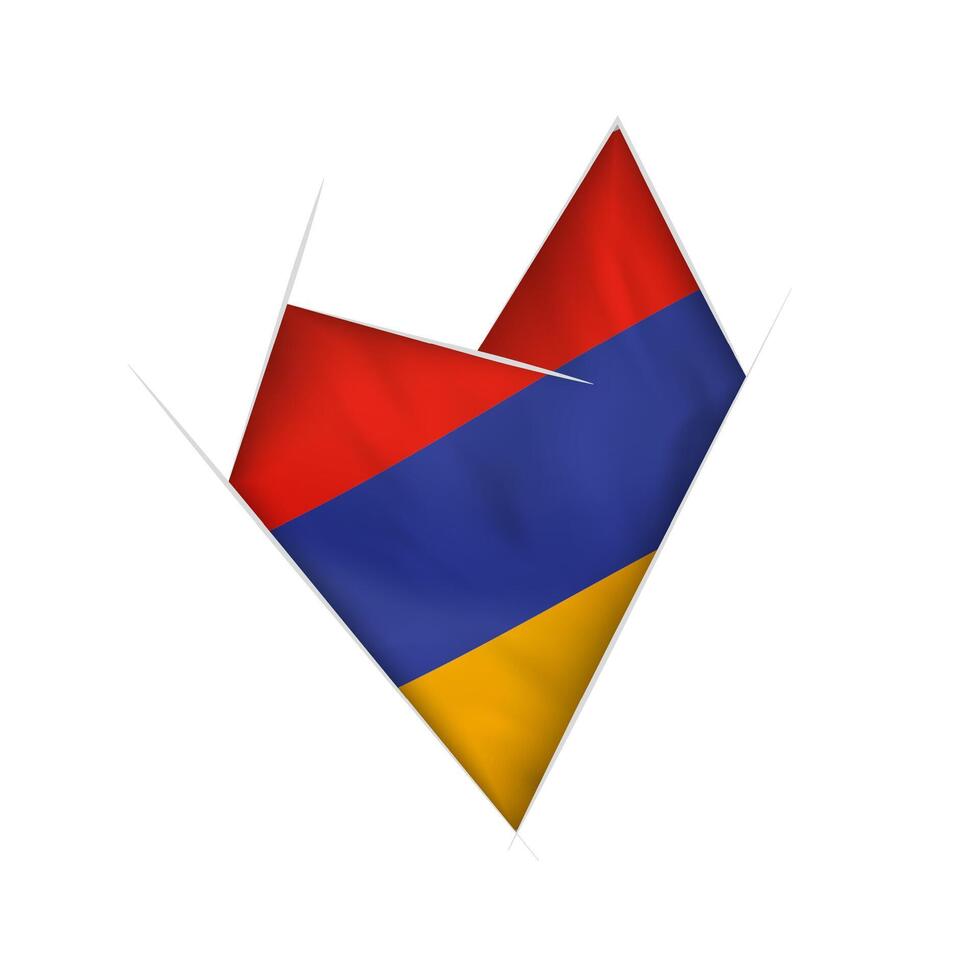 Sketched crooked heart with Armenia flag vector