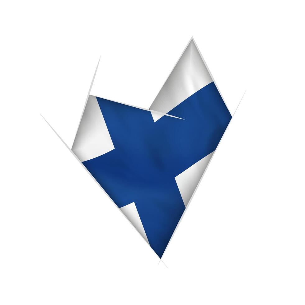 Sketched crooked heart with Finland flag vector