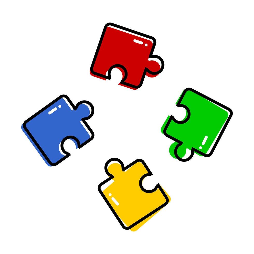 Colorful puzzle pieces illustration vector