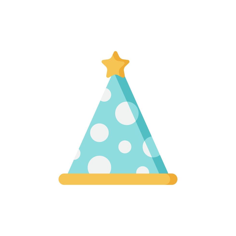 Cheerful Blue Party Hat with Star vector
