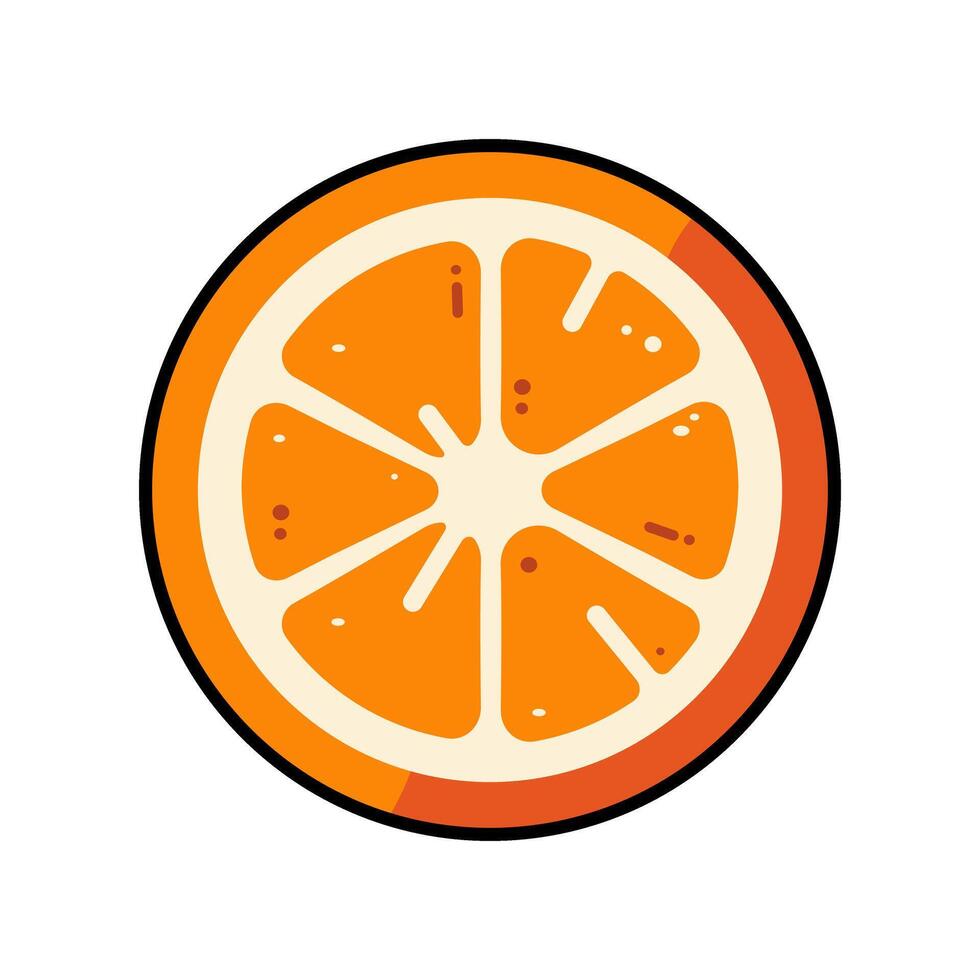Orange slice illustration with segments vector