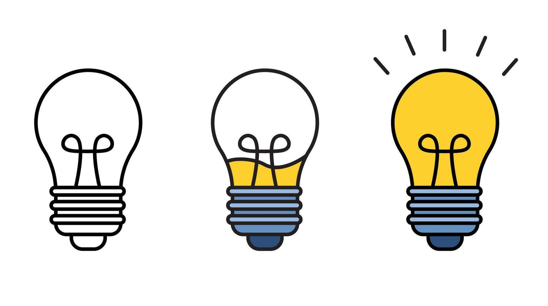 Stylized Light Bulb Icons Representing Ideas vector
