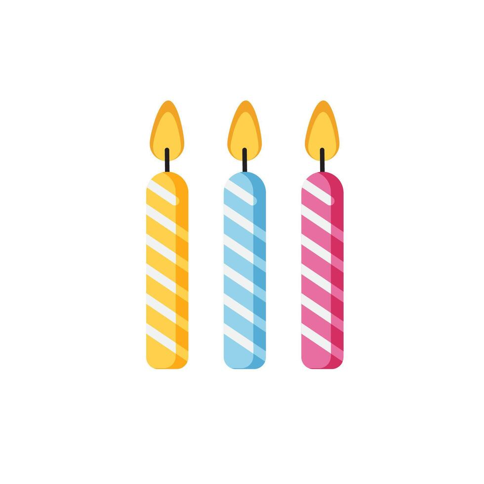 Colorful Birthday Candles for Celebrations vector