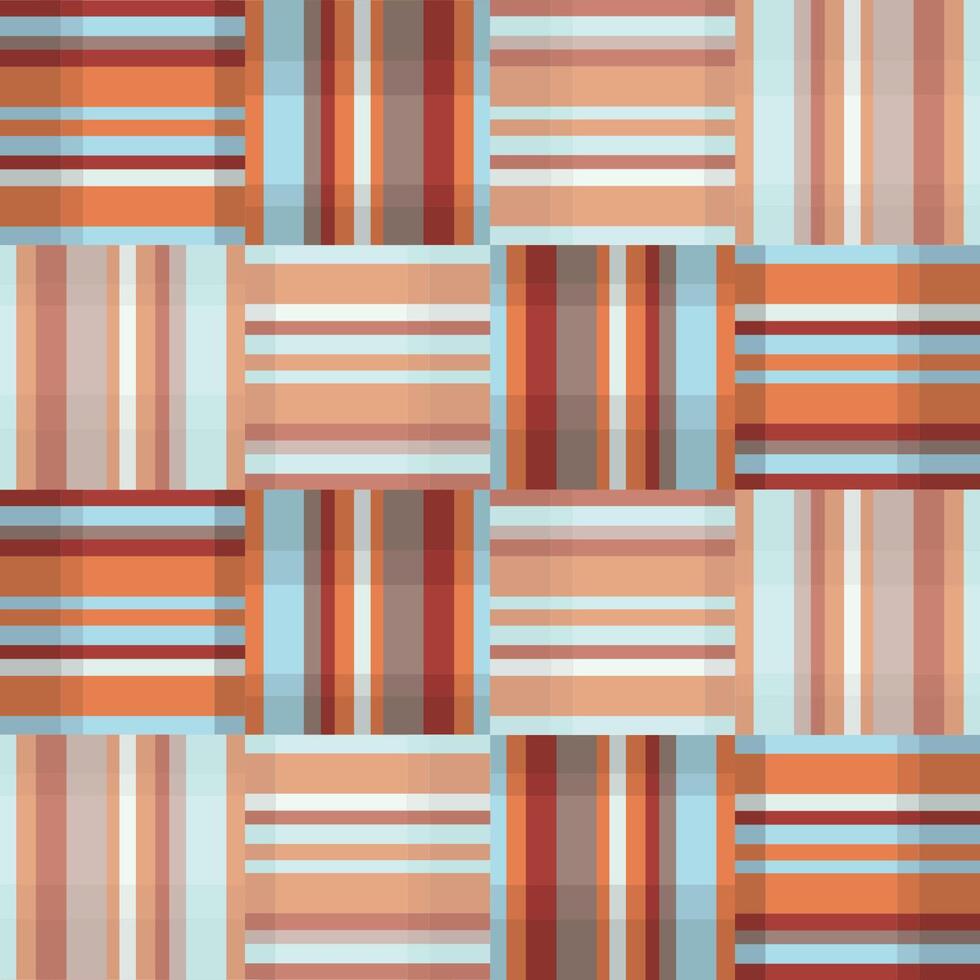 Artistic matrix tile textile. Abstract geometric seamless pattern. Square stripe ornament vector