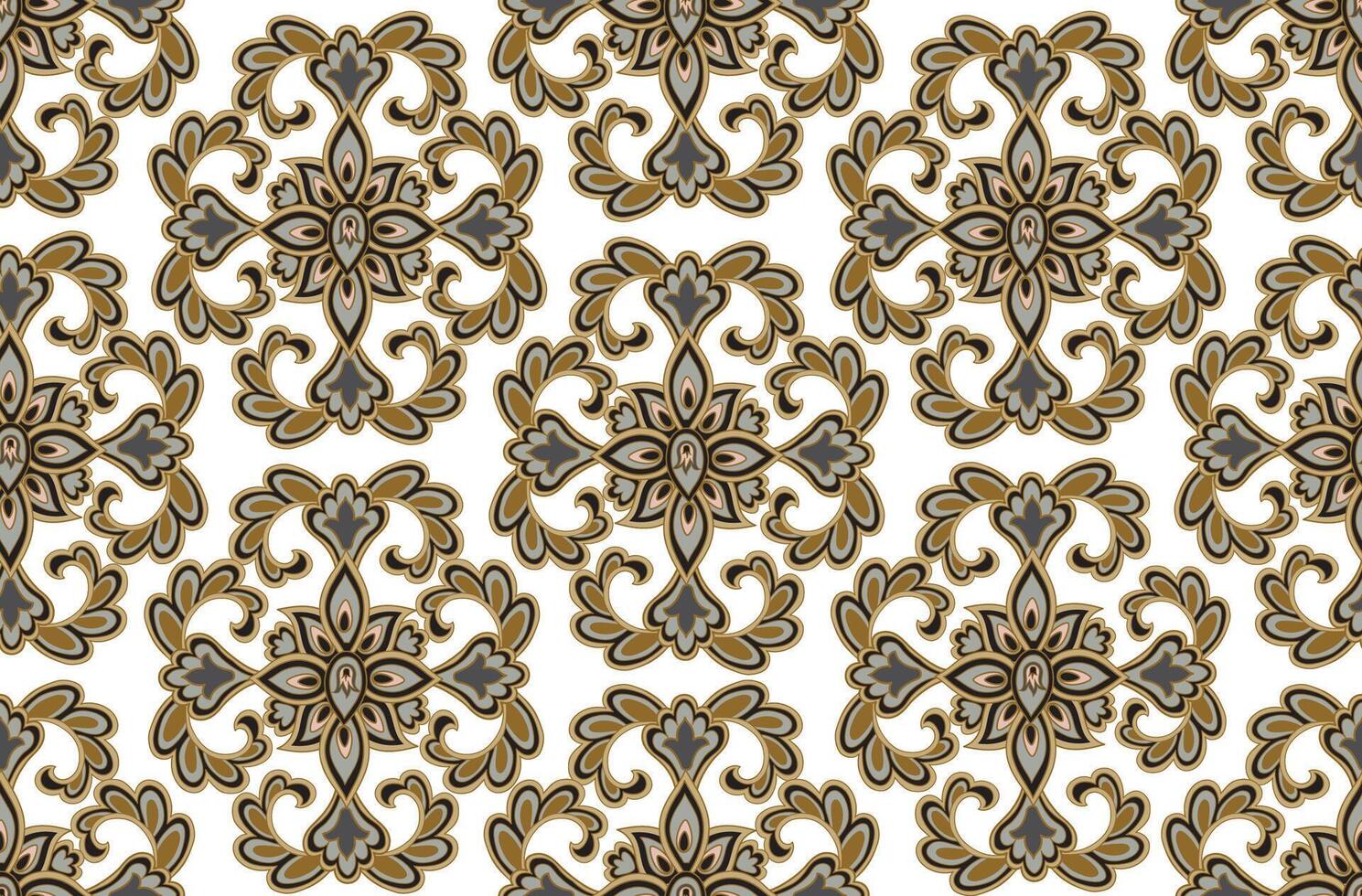 Flourish seamless pattern. Floral ornament with fantastic flowers and leaves. vector