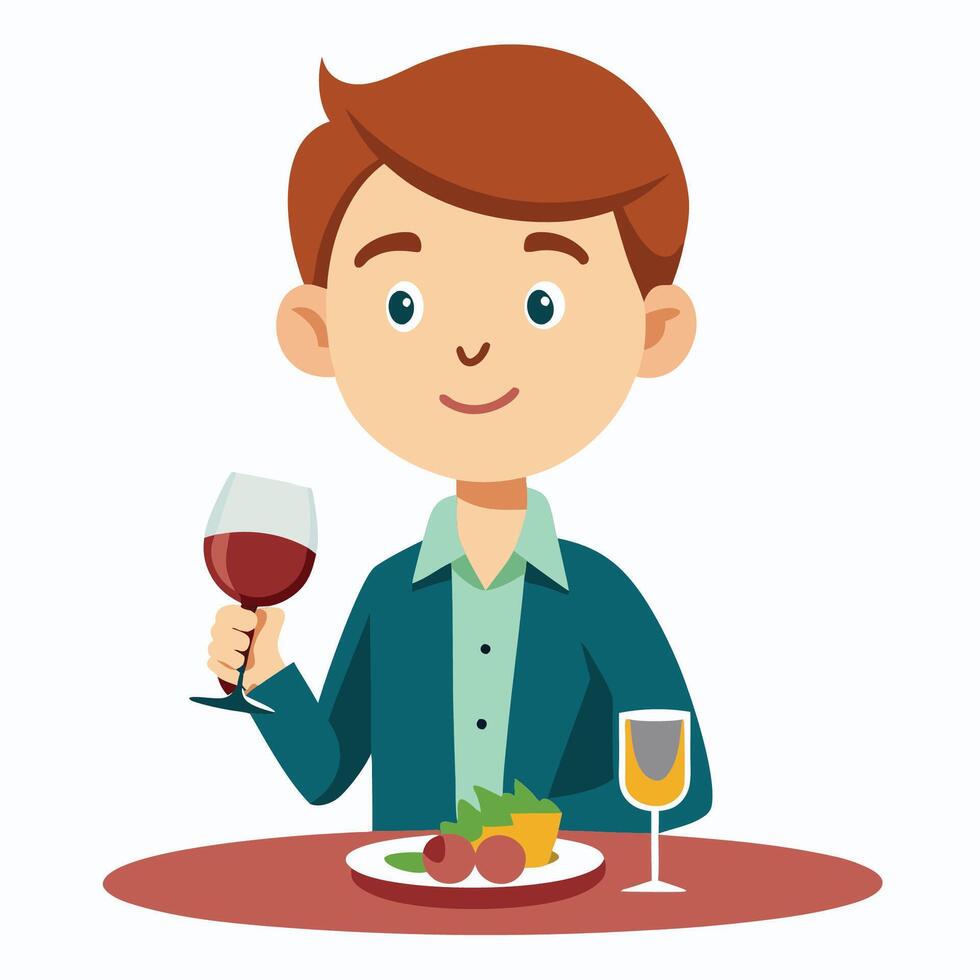 Happy Boy Enjoying a Refreshing Drink on white vector