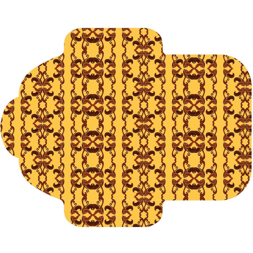 Envelope Design Featuring a Yellow Color and Brown Ornament Pattern vector