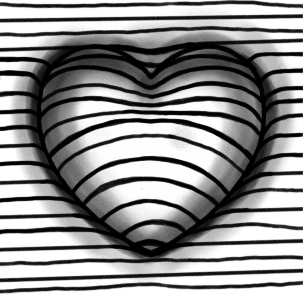 Love valentine illustration with 3d effect vector