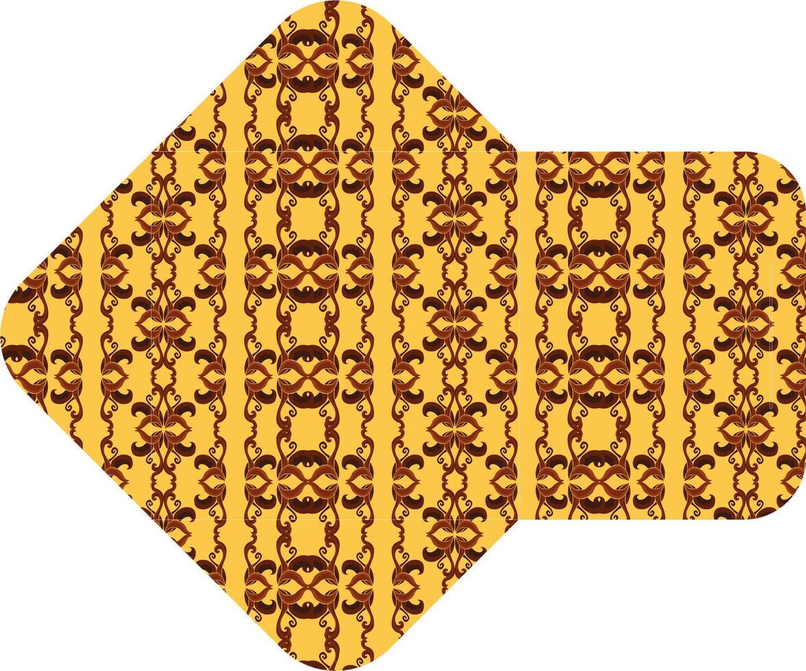 Beautifully Patterned Square Envelope in Shades of yellow and brown vector