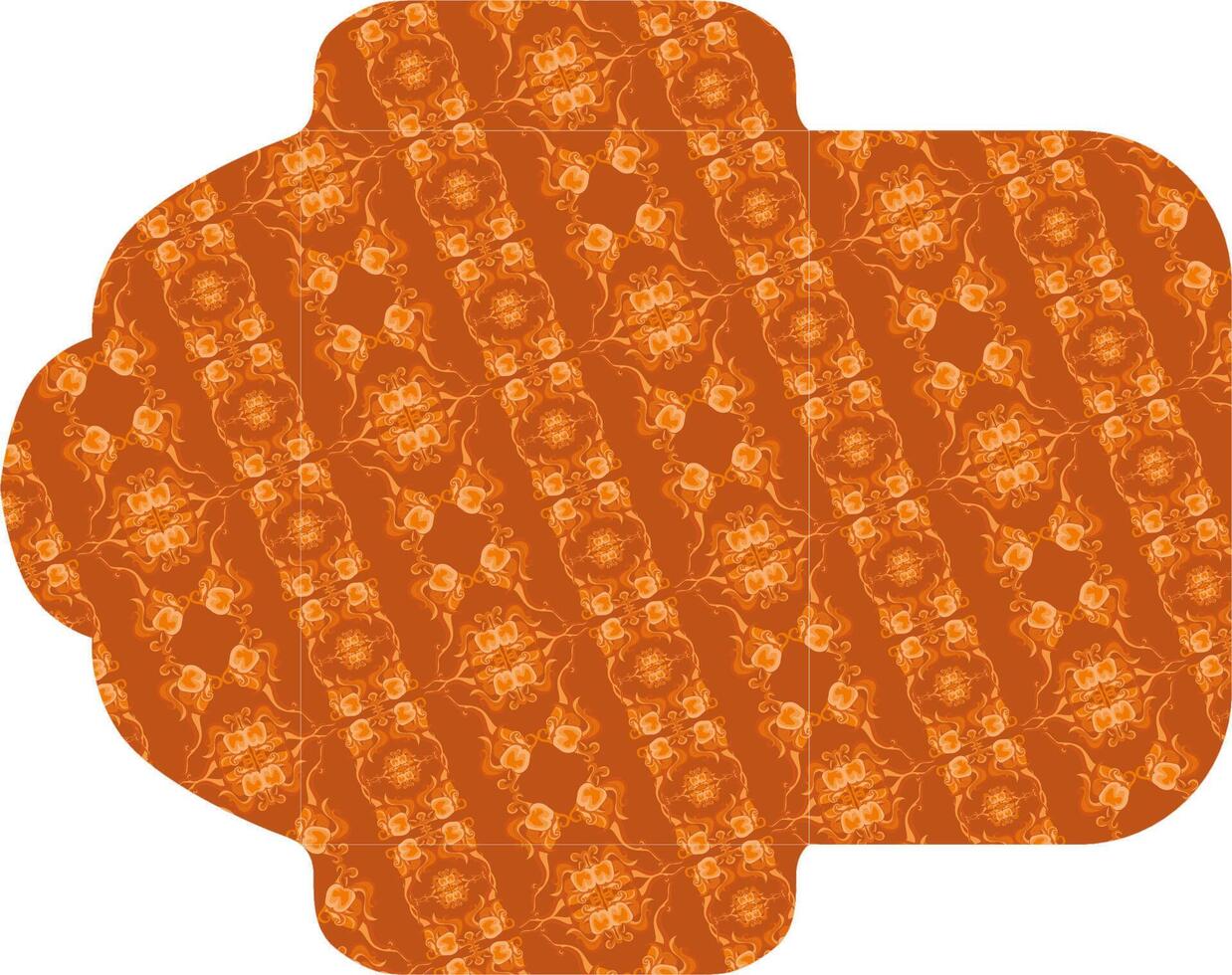 Sophisticated Deep Orange-Themed Ornament Pattern Envelope vector
