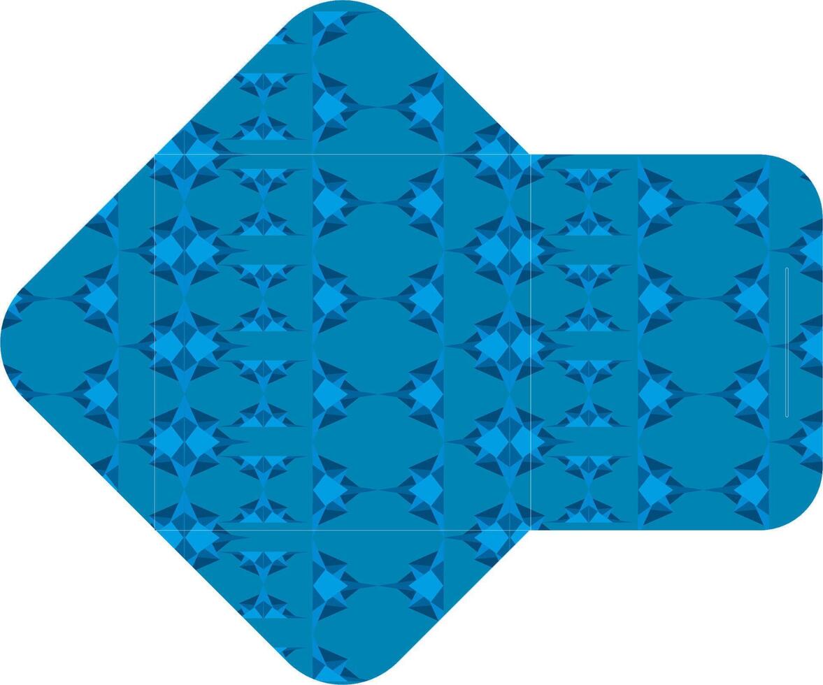 A square shaped envelope with a blue theme and complete with a beautiful pattern vector