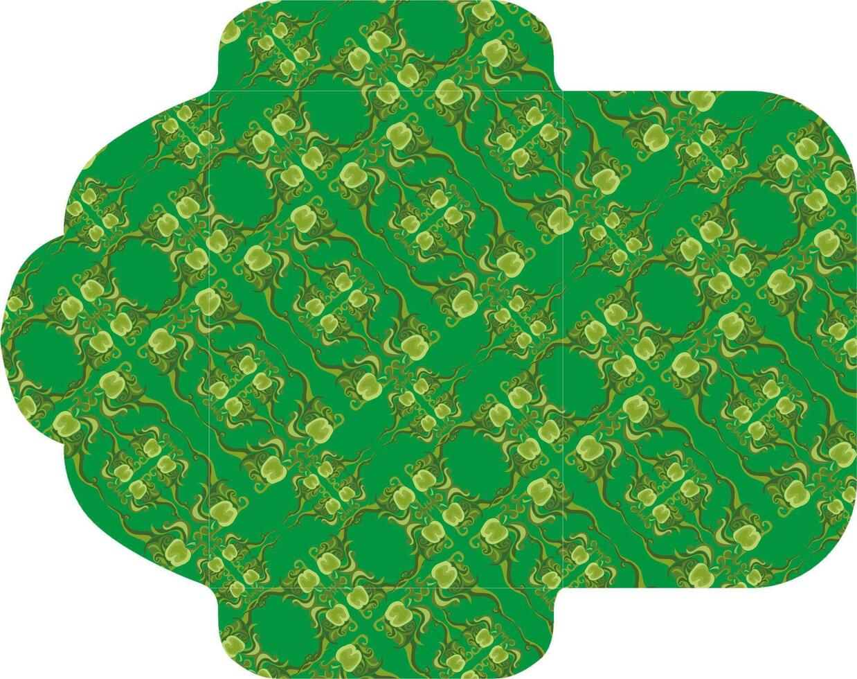 Elegant Envelope Design with Green Ornament Pattern vector
