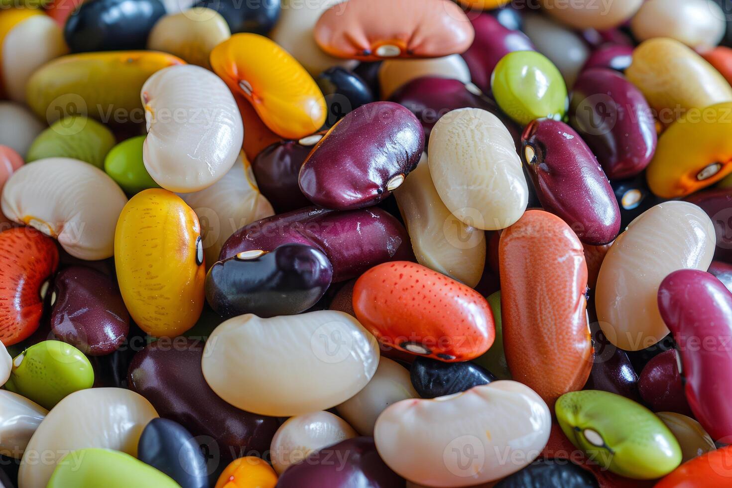 Colorful beans forming a variety of colors background photo