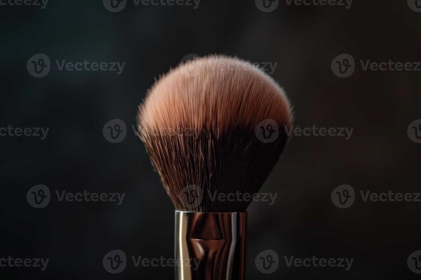 Professional makeup brush displaying soft bristles for cosmetics application photo