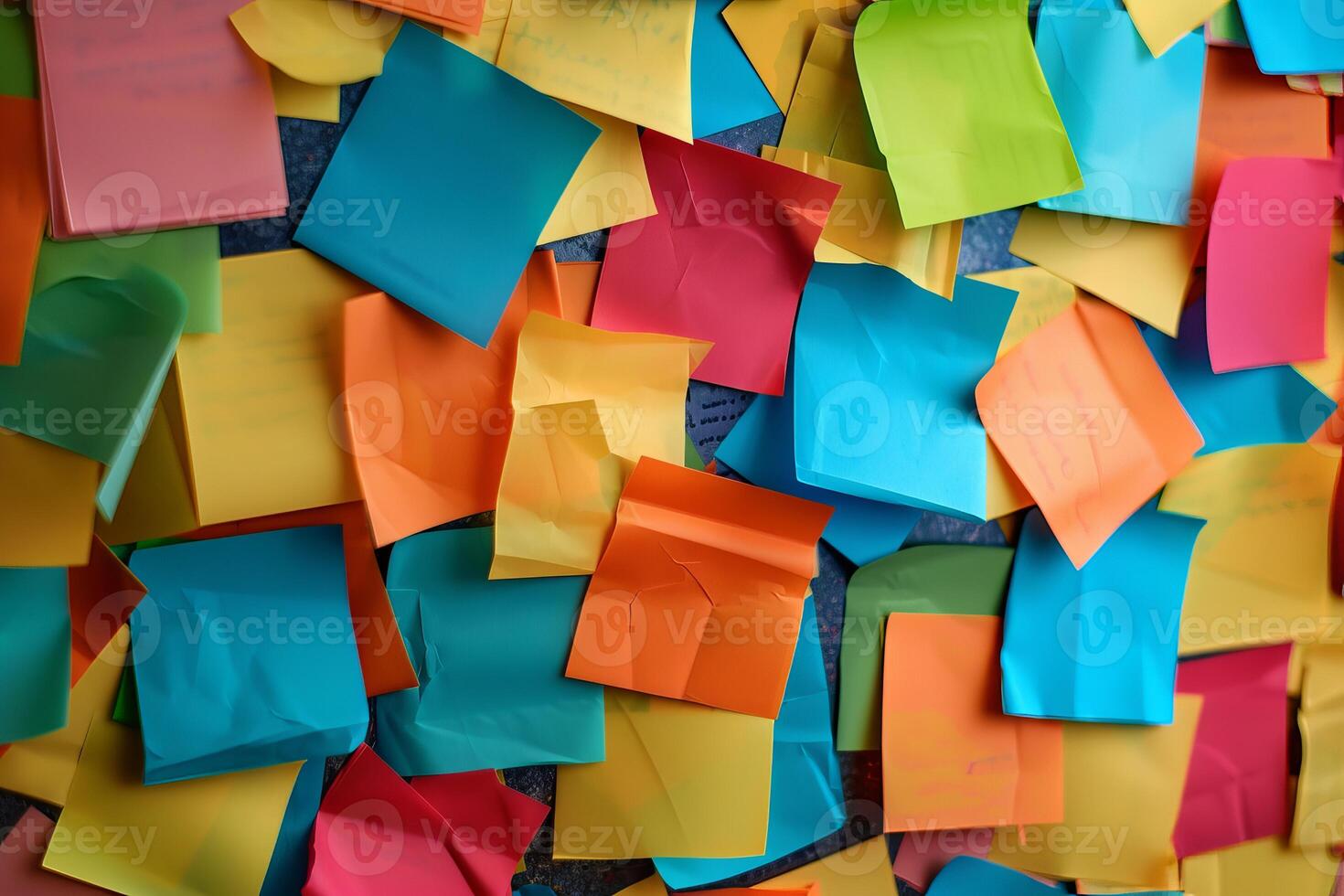 Colorful sticky notes creating vibrant reminder wall photo
