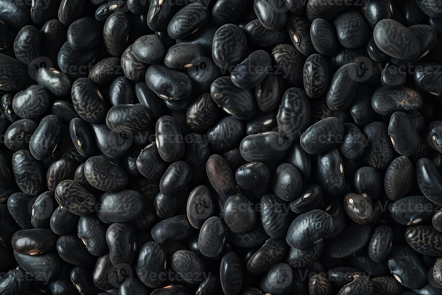 Black bean close up, creating a textured food background photo