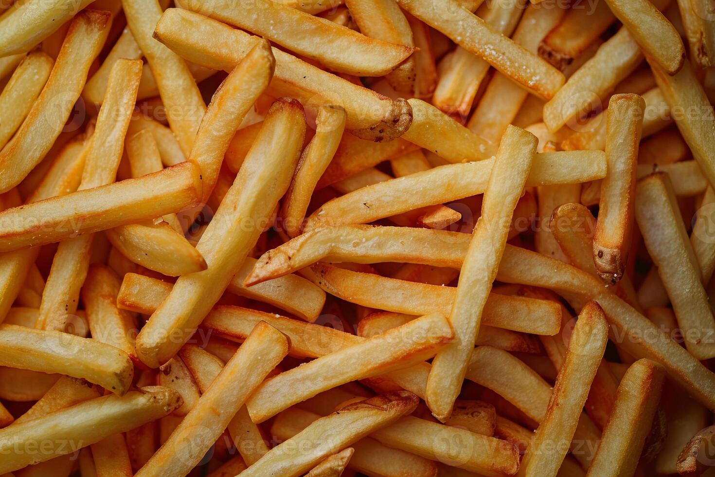 Delicious golden french fries forming appetizing background photo