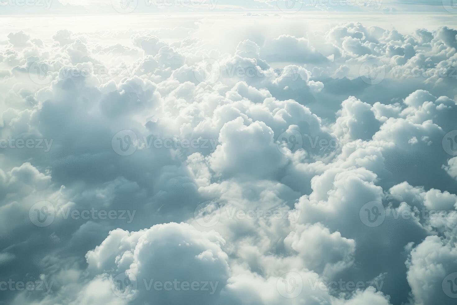 Sunlight filtering through majestic clouds in the atmosphere photo