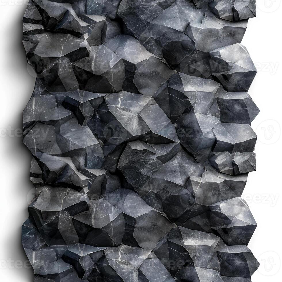 Abstract background showing rough textured surface of dark gray rock wall photo