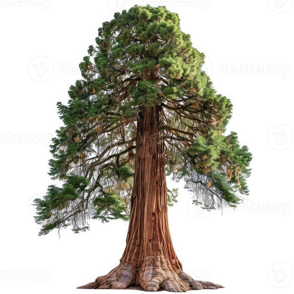 Giant sequoia tree standing tall with lush green foliage photo