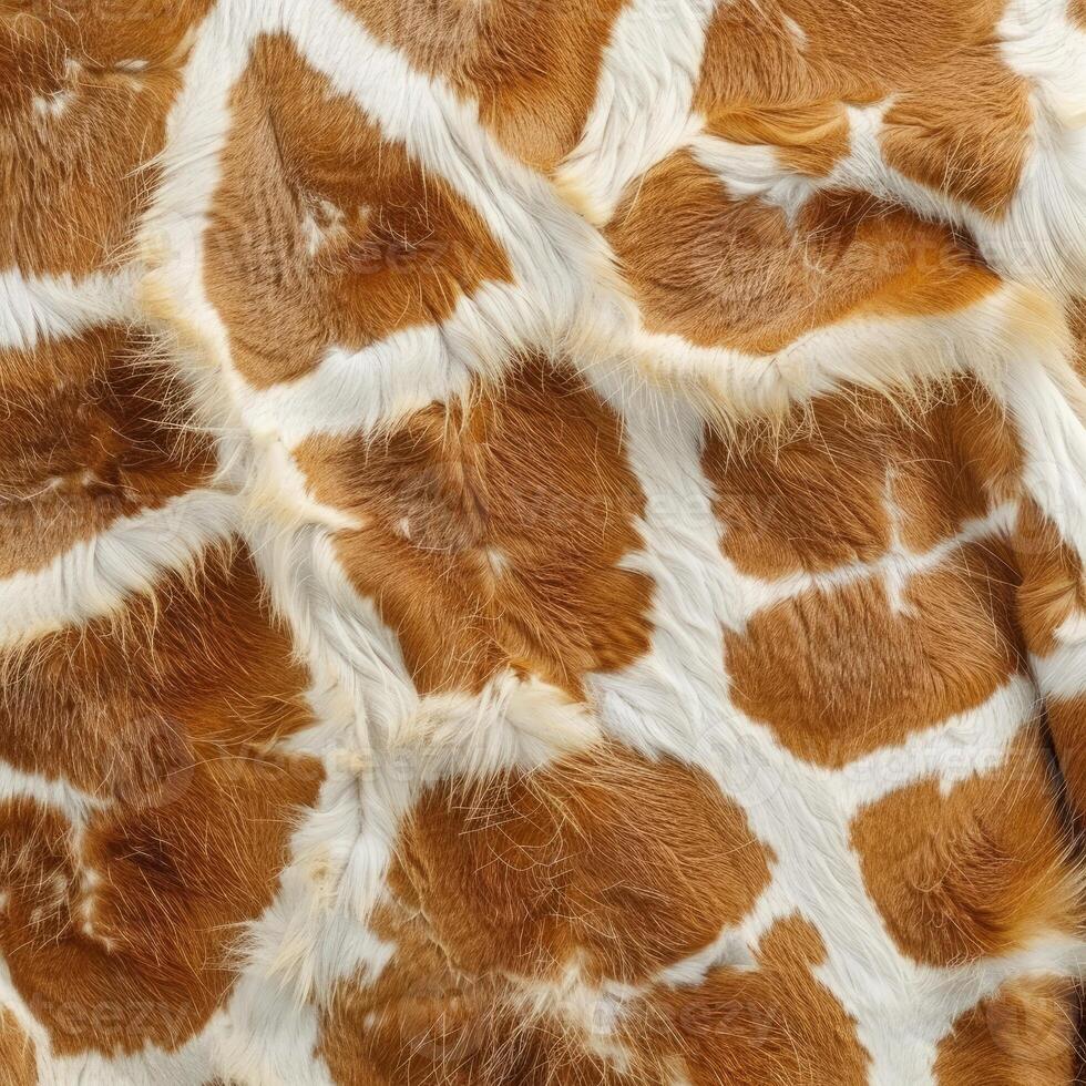 Real giraffe skin animal print fur background showing texture and pattern photo
