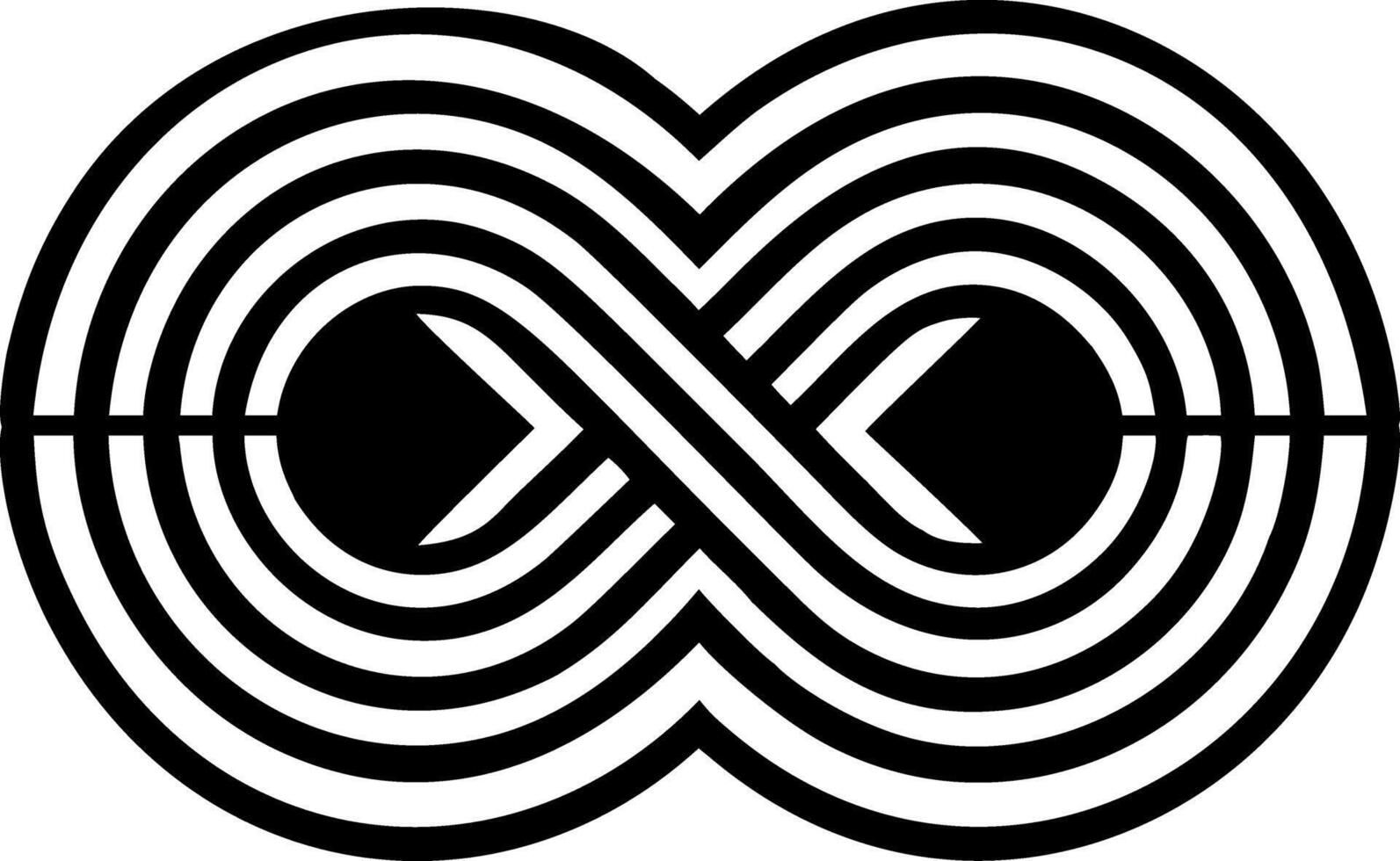 Infinity symbol tattoo icon in glyph style vector